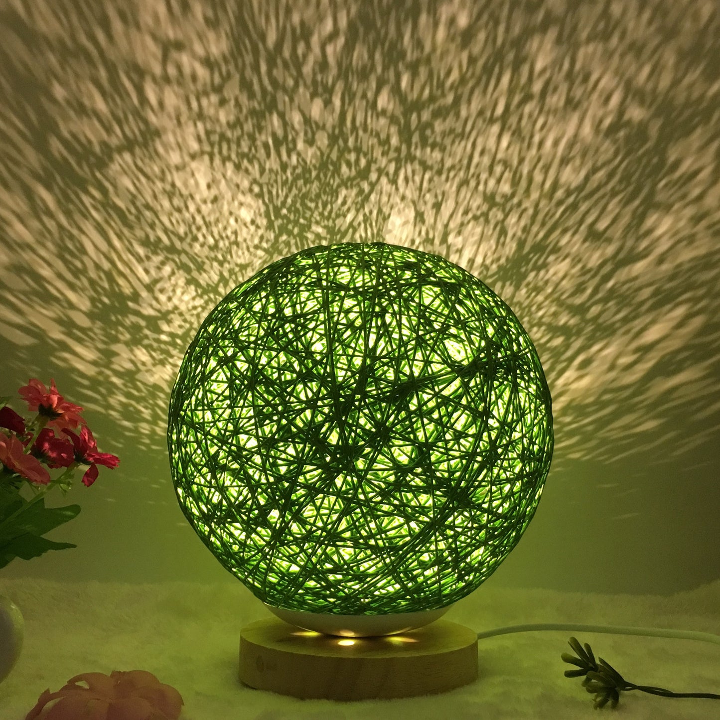 Hot Selling Creative Linen Table Lamp Novel and Unique LED Intelligent USB7 Color RGB16 Color Remote Control Rattan Ball Lamp